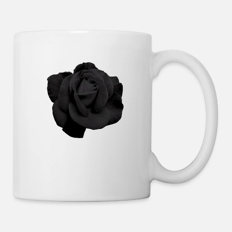 Schwarze Rose - Tasse - Weiß