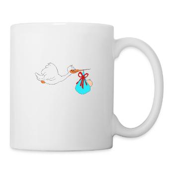 Stork apporte bébé - Mug blanc - blanc - Droite