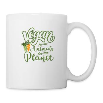 Veganer Vegetarier Tierschutz Geschenkidee - Tasse - Weiß - Rechts