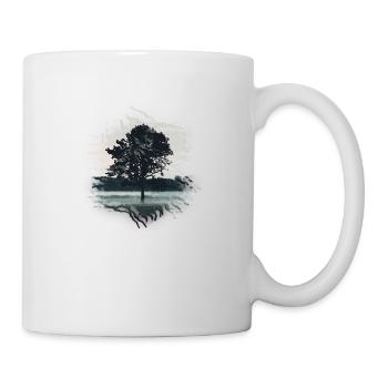 Tree in nature in paint style - Mug - white - Right