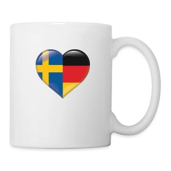 Coeur Drapeau Suède Allemagne Cadeau allemand - Mug blanc - blanc - Droite