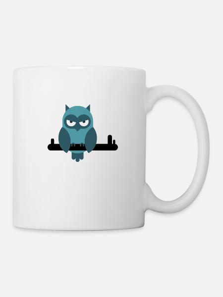 Eule der anderen Art, Geschenkidee für jedermann - Tasse - Weiß