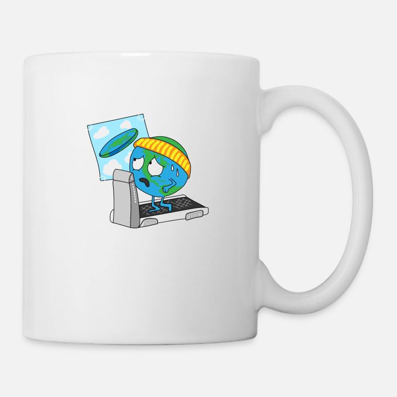 runde Erde Scheibe Erdscheibe Erdkugel Planet - Tasse - Weiß