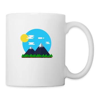 Flat Design Outdoor Mountain Forrest Park Geschenk - Tasse - Weiß - Rechts