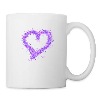 Coeur violet - Mug blanc - blanc - Droite