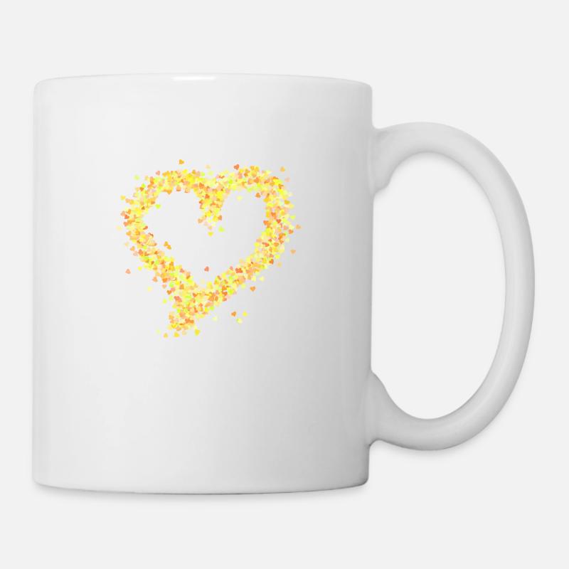 Herz gelb - Tasse - Weiß