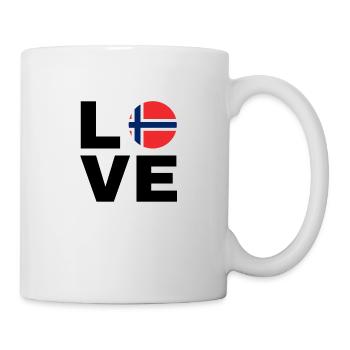 Norway Love - Norwegen Liebe - Geschenk Nord-Fan - Tasse - Weiß - Rechts