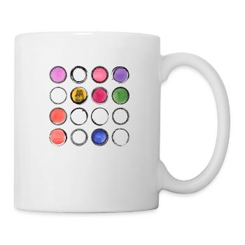 bunte Eule Muster Kreis - Tasse - Weiß - Rechts