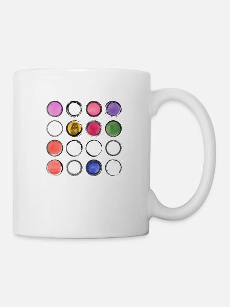 bunte Eule Muster Kreis - Tasse - Weiß
