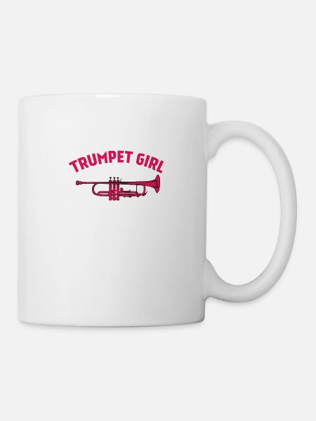 Trompette fille - fille normale seulement plus fort - Mug blanc - blanc