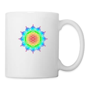 fleur de vie - Flower of life, Lotus-Flower, Heart - Mug blanc - blanc - Droite