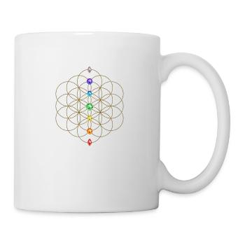 Flower of life, Chakras - Rainbow, energy symbol, - Mug - white - Right