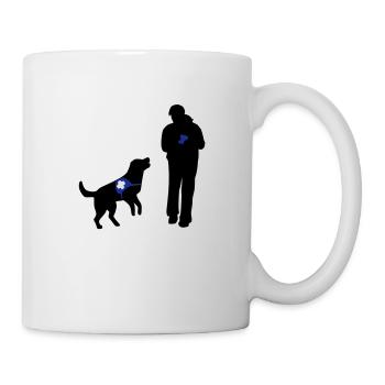 Hund wartet auf Bestätigung - Tasse - Weiß - Rechts