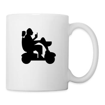 Elektrischer Rollstuhl Rollstuhlfahrer Behinderter - Tasse - Weiß - Rechts