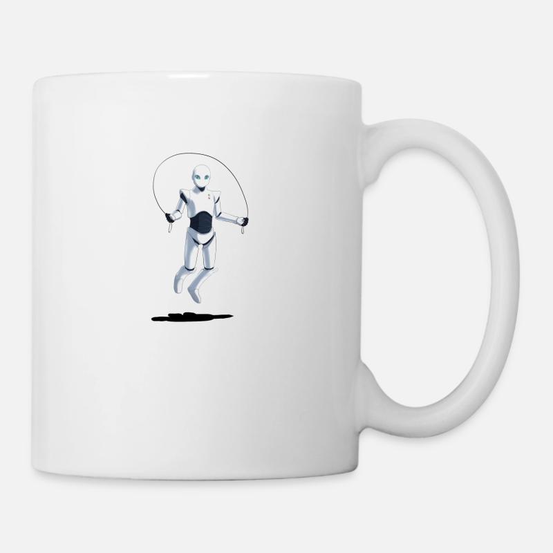 Roboter der Seilspringt - Tasse - Weiß