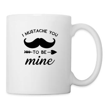 Cadeau moustache moustache barbe - Mug blanc - blanc - Droite