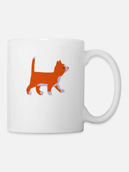 Kleine Katze geht - Tasse - Weiß