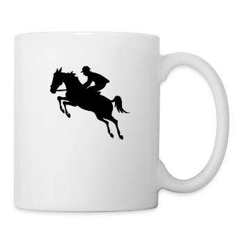rider jumping - Mug - white - Right
