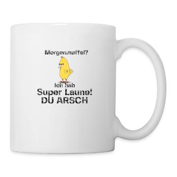 Morgenmuffel Schlecht Gelaunt Shirt Geschenk - Tasse - Weiß - Rechts