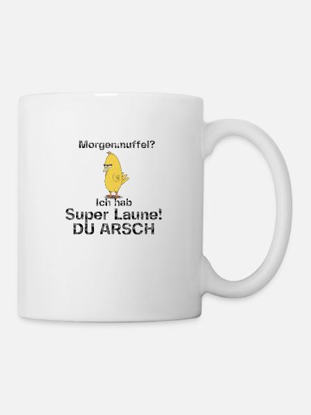 Morgenmuffel Schlecht Gelaunt Shirt Geschenk - Tasse - Weiß