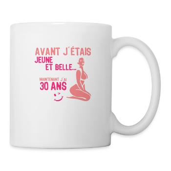 30 Jahre vor dem jungen schönen Geburtstag - Tasse - Weiß - Rechts