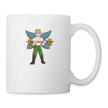 Elf man fitness gift weightlifting weight training - Mug - white - Right