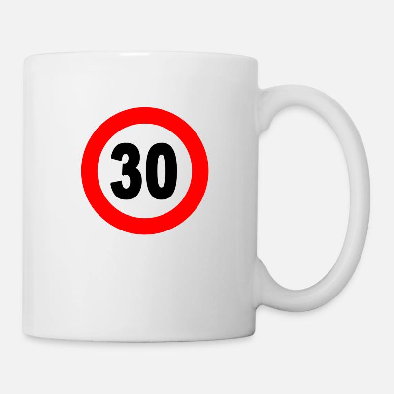 Straßenschild 30 - Tasse - Weiß