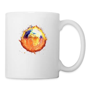 Welt Globus brennend - Tasse - Weiß - Rechts
