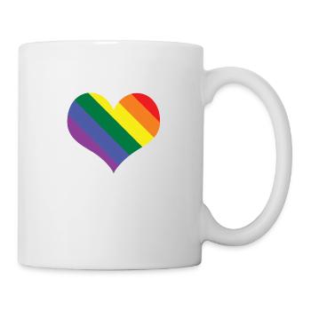 Süße LGBT Herz mit Regenbogen schlampige Streifen - Tasse - Weiß - Rechts