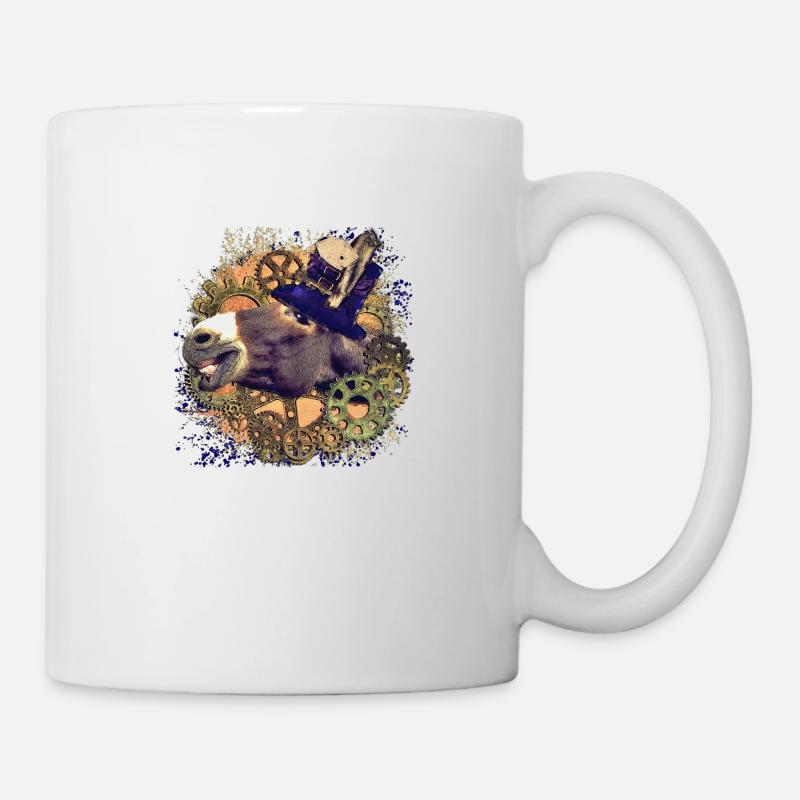 Steampunk Esel - Tasse - Weiß
