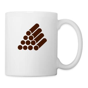 Stapel Holz - Tasse - Weiß - Rechts