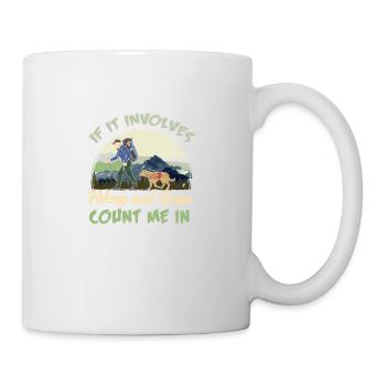 Wanderer Wandern Hunde Berg Wald Geschenk Rucksack - Tasse - Weiß - Rechts