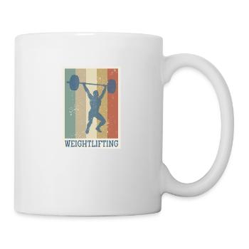 Haltérophilie rétro force sport cadeau vintage - Mug blanc - blanc - Droite