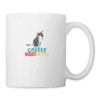 Chat Coffe Miau/ Meow - Mug blanc - blanc - Droite