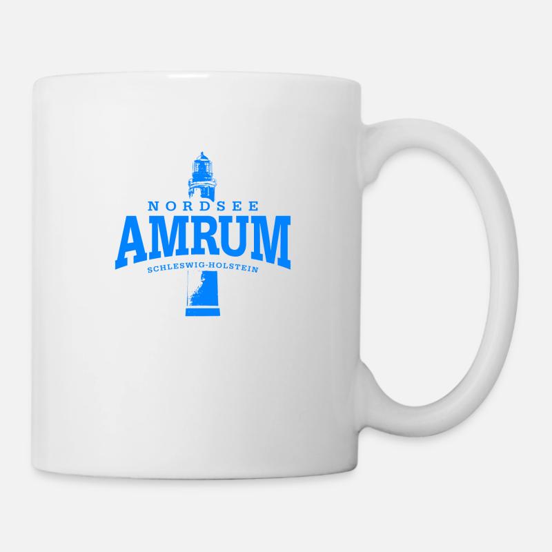 Amrum Nordsee ( blau ) - Tasse - Weiß