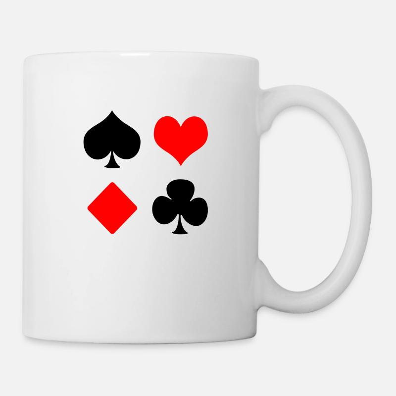 Spielkarten, Poker - Tasse - Weiß