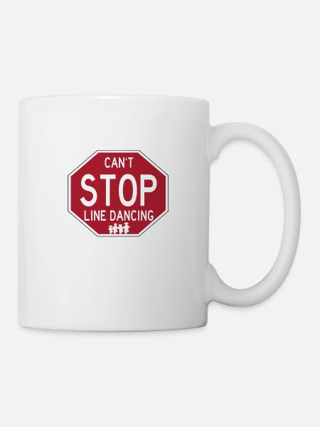 Funny Line Dancing Stop Sign - Mug - white