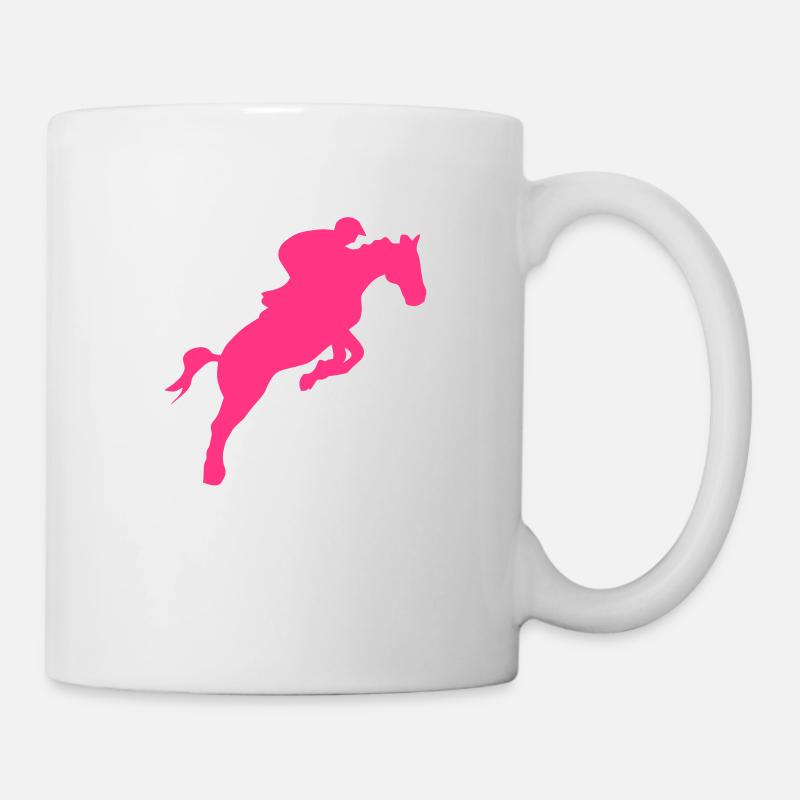 equitation cavalier11 obstacle cheval sa - Mug blanc - blanc