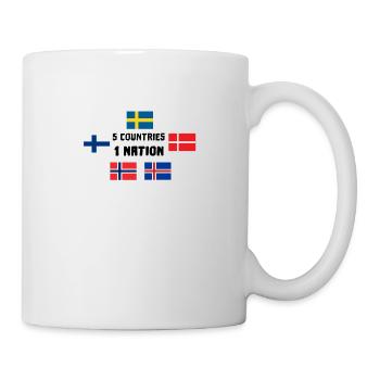 5 pays 1 nation Scandinavie drapeaux cadeau - Mug blanc - blanc - Droite