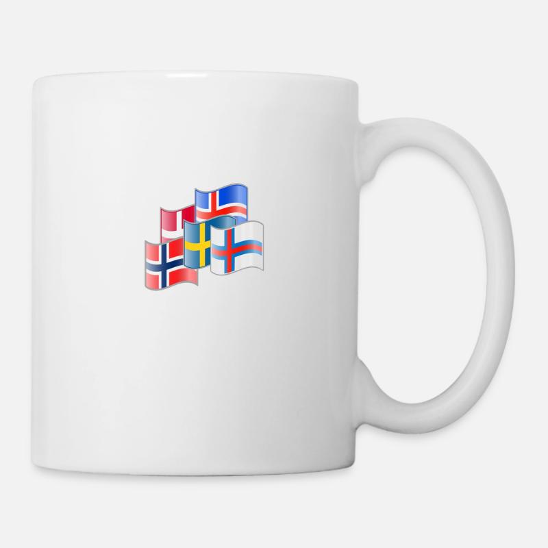 Nordic Scandinavian Power Flags North - Mug - white
