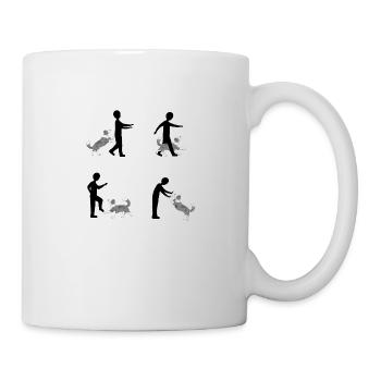 Quatre images pixels danse de chien Border Collie - Mug blanc - blanc - Droite