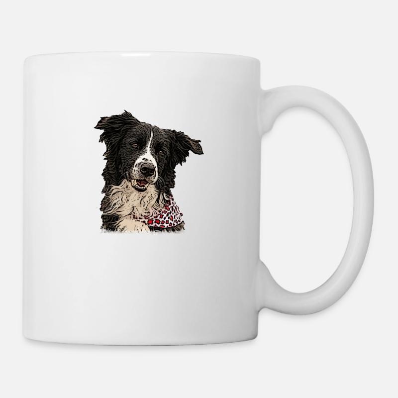 Border Collie Bandana - Mug - white