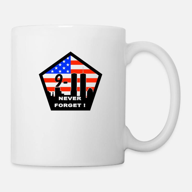 9-11 Never Forget USA - Tasse - Weiß