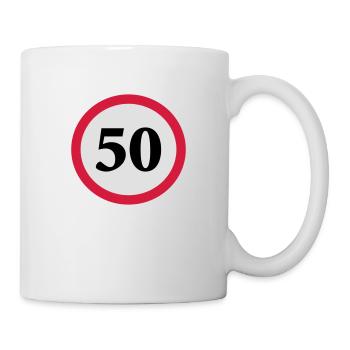 geschwindigkeitstafel_50 - Tasse - Weiß - Rechts