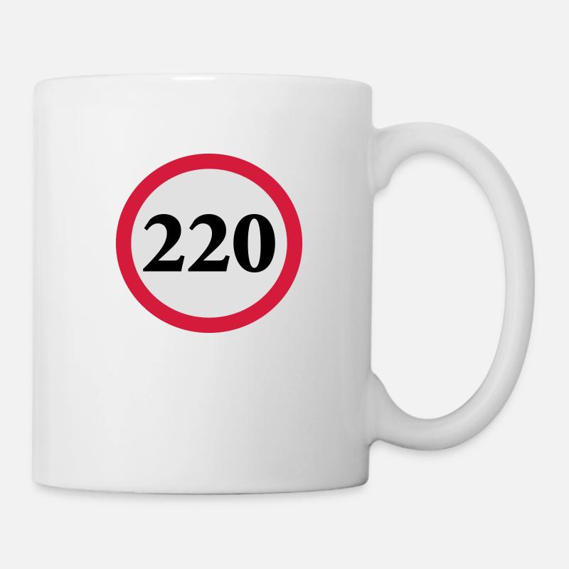 geschwindigkeitstafel_220 - Tasse - Weiß