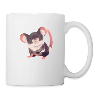 Maus Illustration - Tasse - Weiß - Rechts