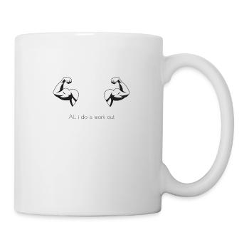Tout ce que je fais, c'est de l'entraînement - Mug blanc - blanc - Droite