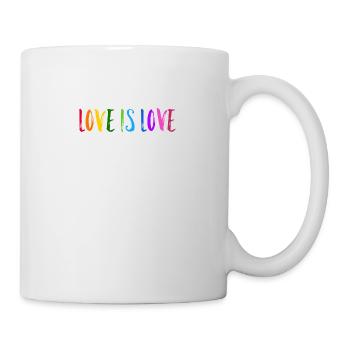 L'amour est l'amour, arc-en-ciel LGBT gay - Mug blanc - blanc - Droite
