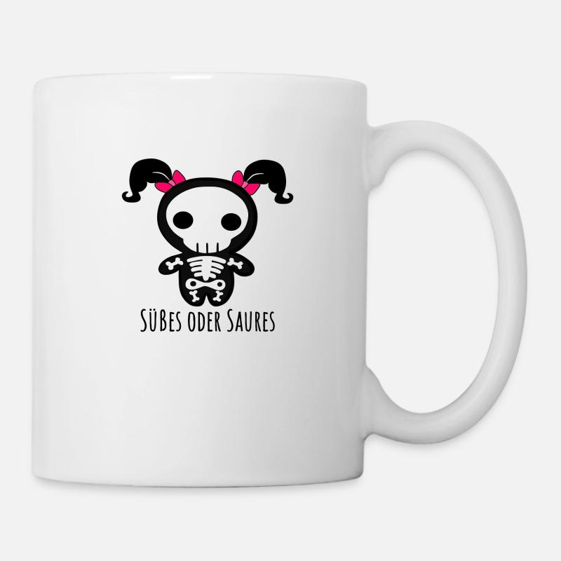 Sweet or Treat Helloween Skeleton Pink Braids - Mug - white
