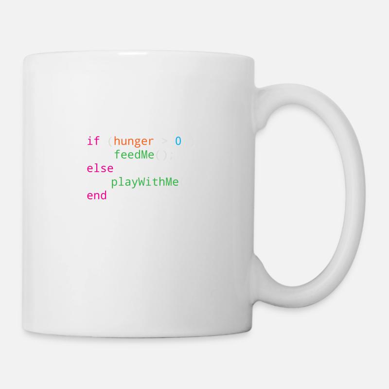 Programmierer Quellcode Hunger oder Spielen - Tasse - Weiß